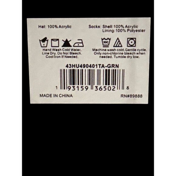 Hunter Striped Hat and Matching Slipper Socks Gift Set Women shoe sizes 7–10 new - Picture 3 of 4